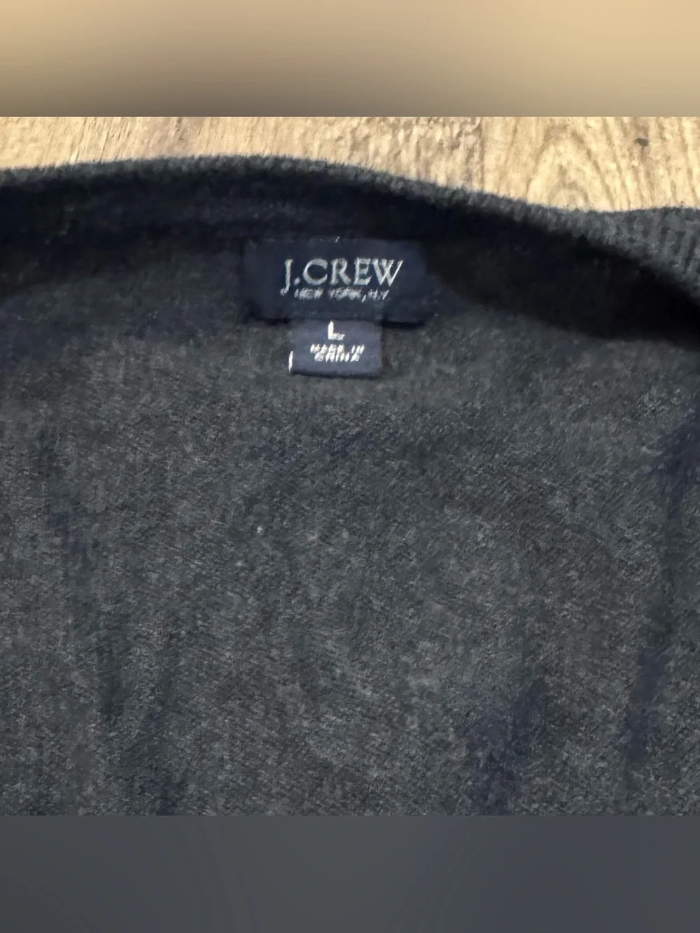EUC J. Crew Men's Charcoal V-Neck Sweater - Large